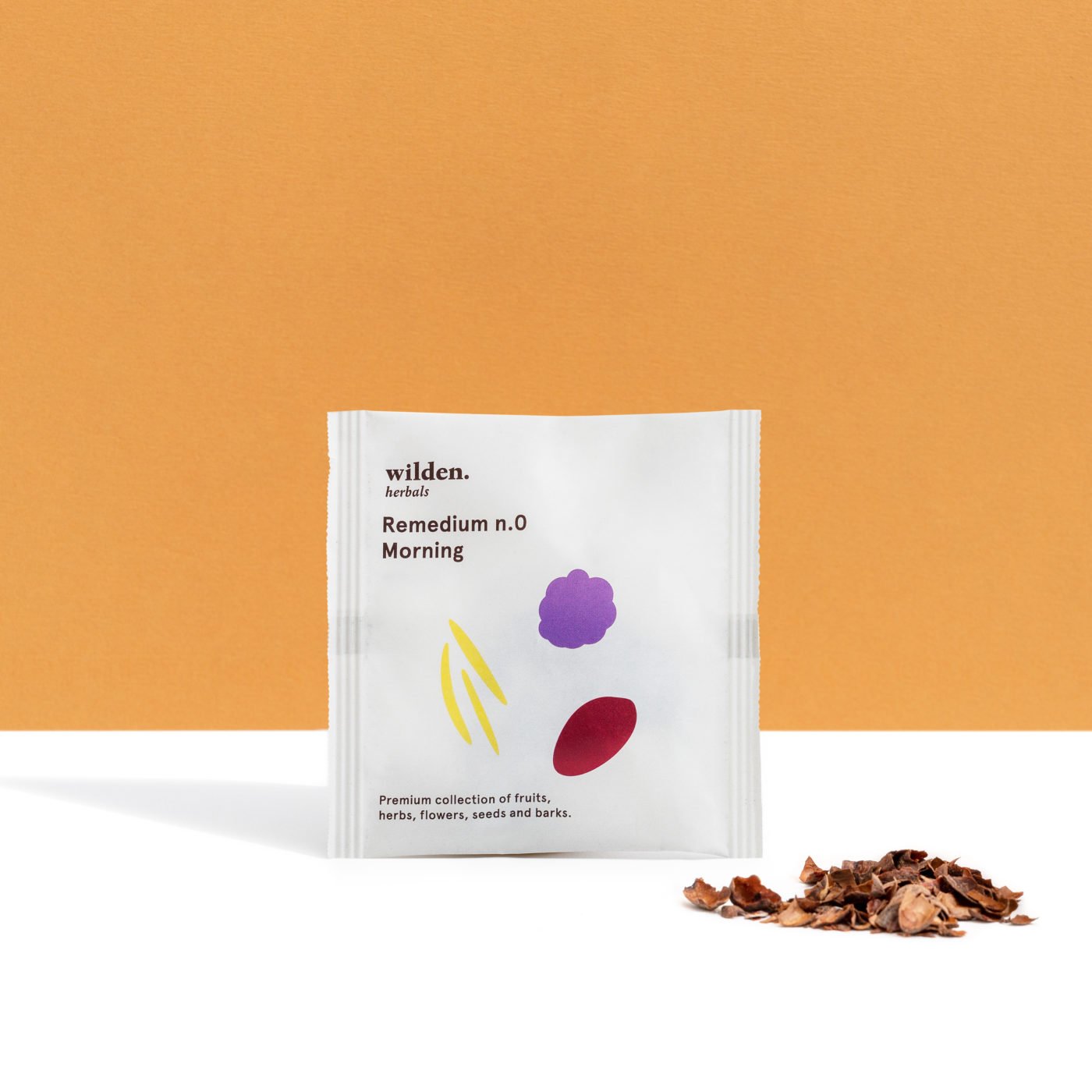 Single compostable bag of herbal organic infusion