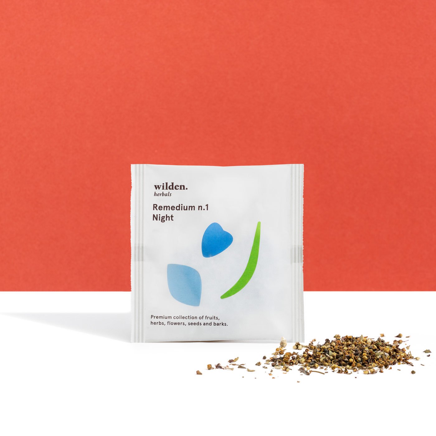 Single compostable bag of herbal organic infusion