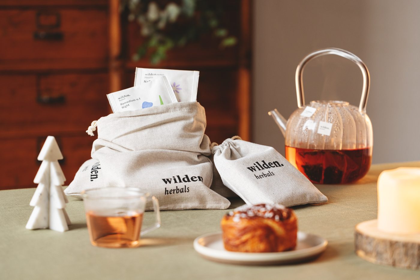 Wilden teapot brioche tea brioche cotton bag